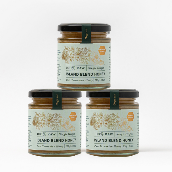 Flinders Island Blend Honey - 100% Raw, Botanical Blend - 250g / 3 Pack