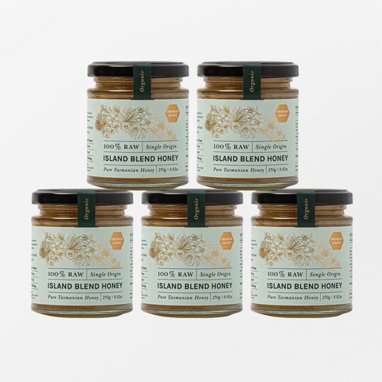 Flinders Island Blend Honey - 100% Raw, Botanical Blend - 250g / 5 Pack