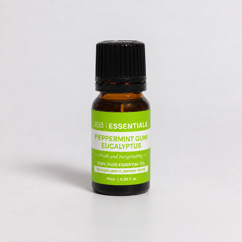 Peppermint Gum Eucalyptus Essential Oil 10mL bottle, front view